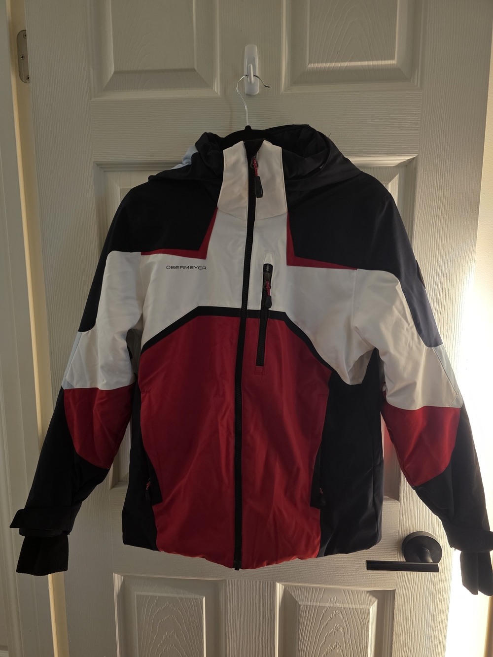 Obermeyer Mach 15 Teen's/Boy's Red, White, Black Ski Jacket, Coat, Parka - XL